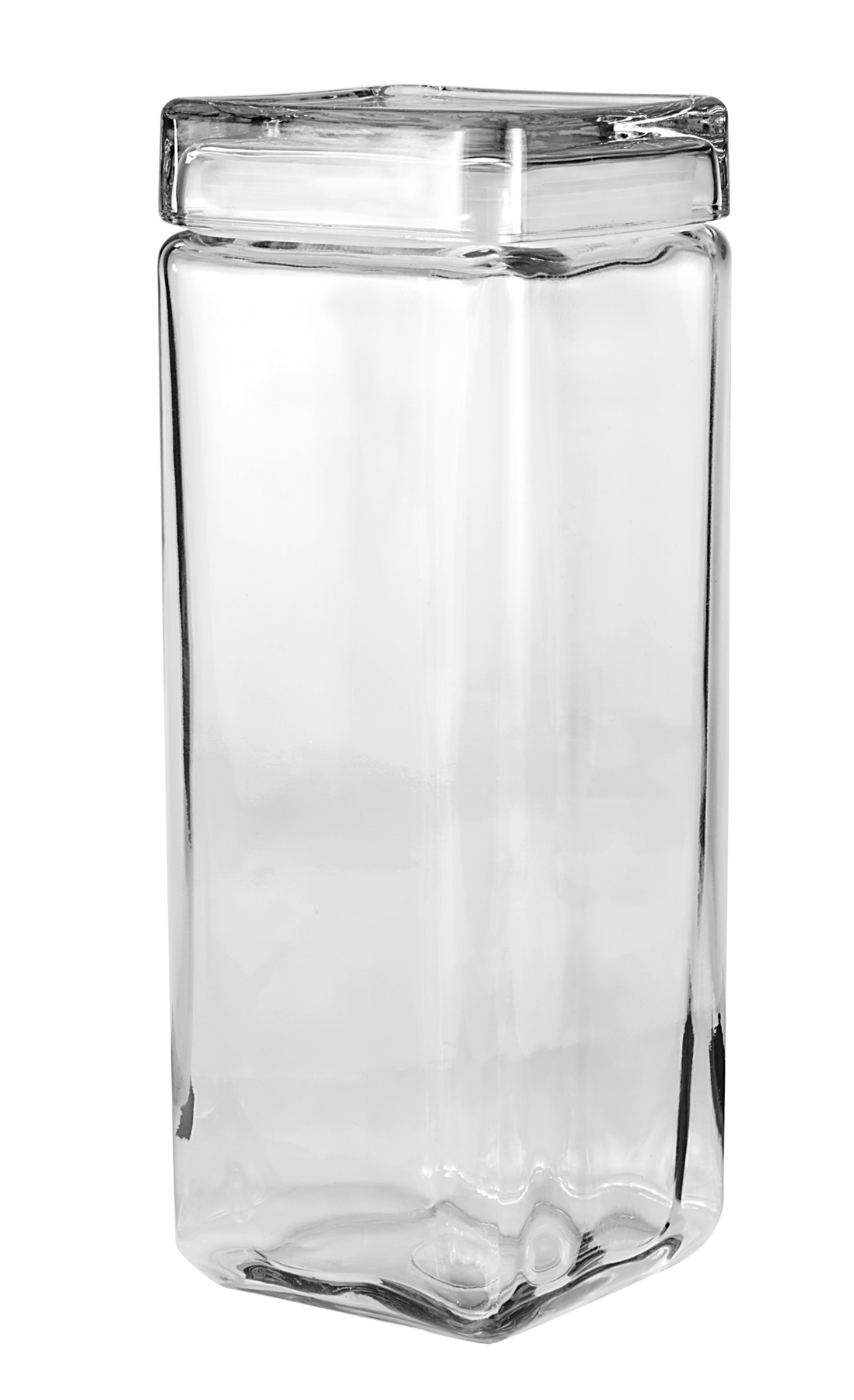 Anchor Hocking 85588R 1.5 Qt. Clear Stackable Square Glass Jar