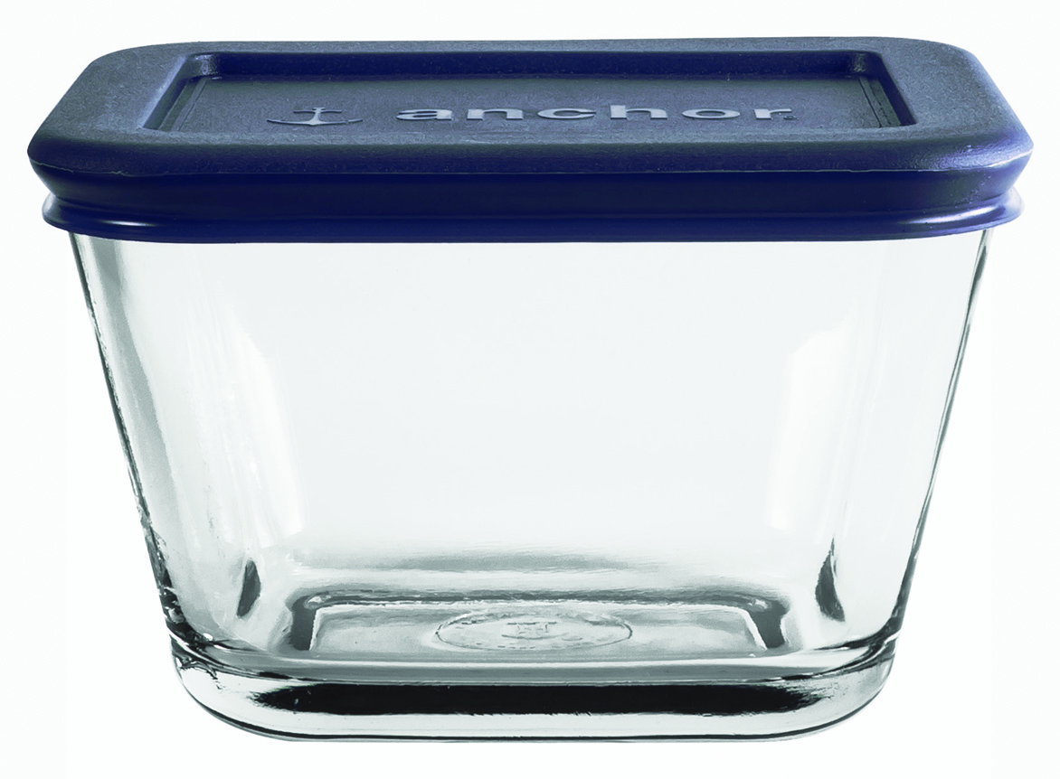 Anchor 85914L20 11 cup Rectangular Food Storage Glass w/ Blue Lid